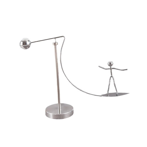Escultura de metal giratória em equilíbrio, 7,87 x 5,51 polegadas.