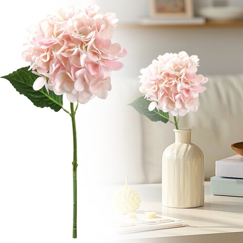 Kunstig Hortensia Lyserød Rund 1 stk.