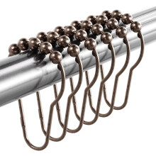 Duschvorhanghaken aus Metall, vernickelt, 12er-Set