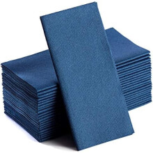 50-Pack Navy Napkins – Linen-Feel Disposable Paper Napkins, Soft & Absorbent, for Bathroom, Kitchen, Parties, Weddings | Compatible with All