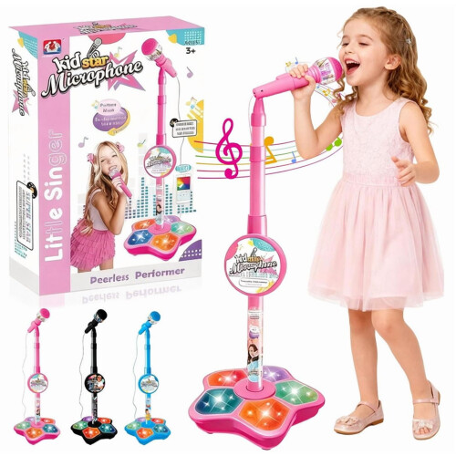 Star Microphone with LED Stand Bluetooth Karaoke Machine