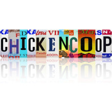 Vintage Retro Metal Tin Sign – Chicken Coop Road Style, 16x4 in, for Wall Art, Home/Kitchen/Bathroom/Fence Decor, Gothic & Rustic Gift
