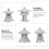 Mini statue décorative en grès gris (4 pièces) 3
