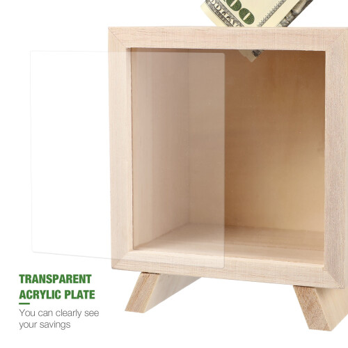 Tirelire créative en bois (1 pièce) 2