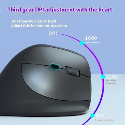 Vertical Mouse Ergonomic Optical Mice Adjustable 1600DPI 6 Button for Laptop 2
