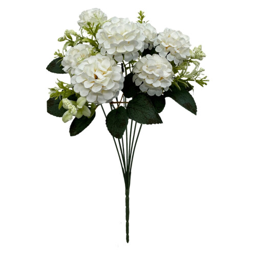 Kunstig Hortensia Eukalyptusbuket Hvid 37cm 1