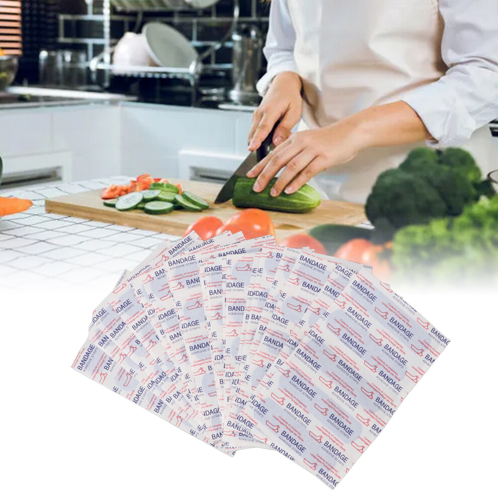 100pcs Blue Metal Detectable Fabric Waterproof Bandages for Food Service