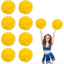 8 PCS Metallic Cheerleading Pom Pom for Team Spirit Sports Dance Cheering Kids Adults-Ring Style