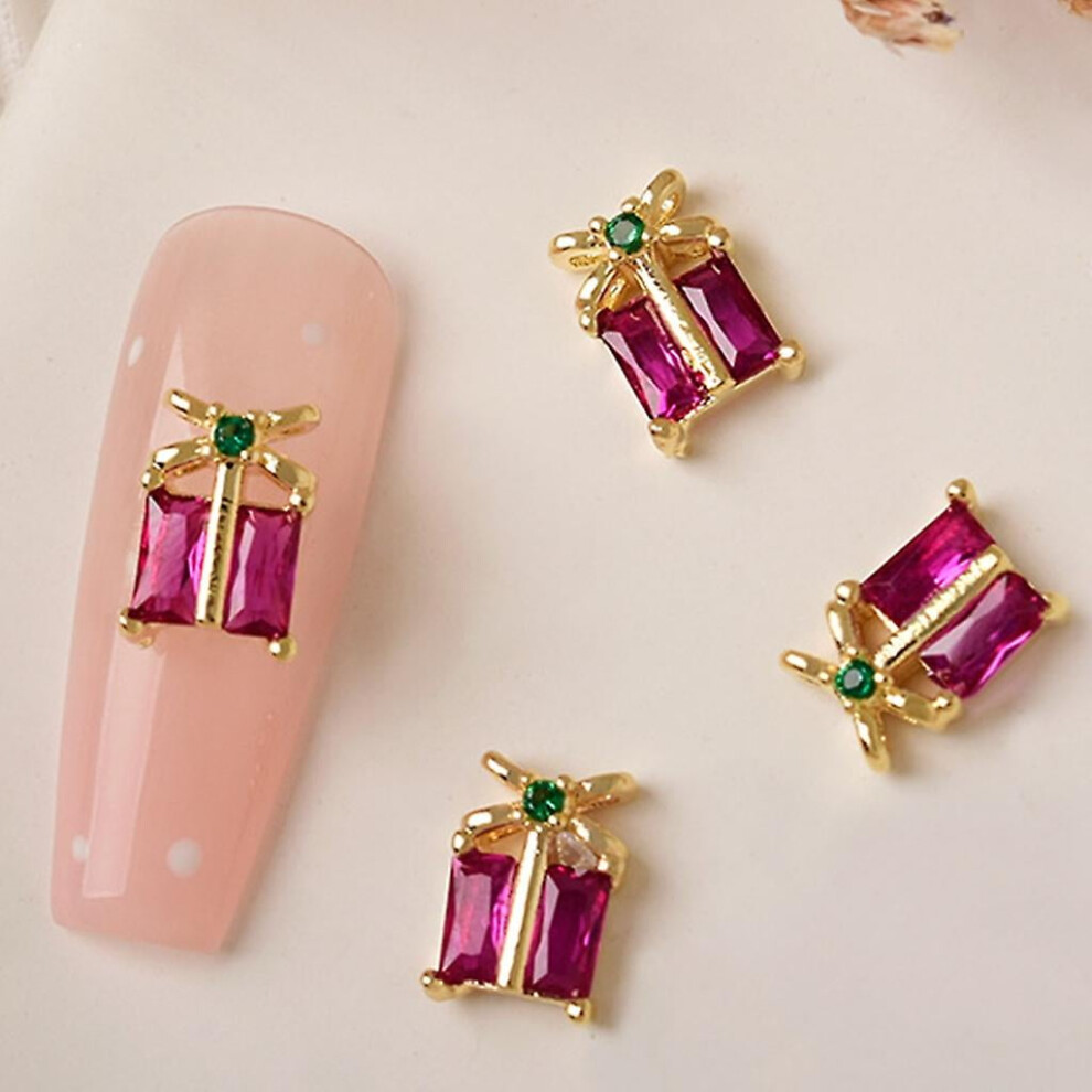 Christmas snowflake nail charms metal studs 3D