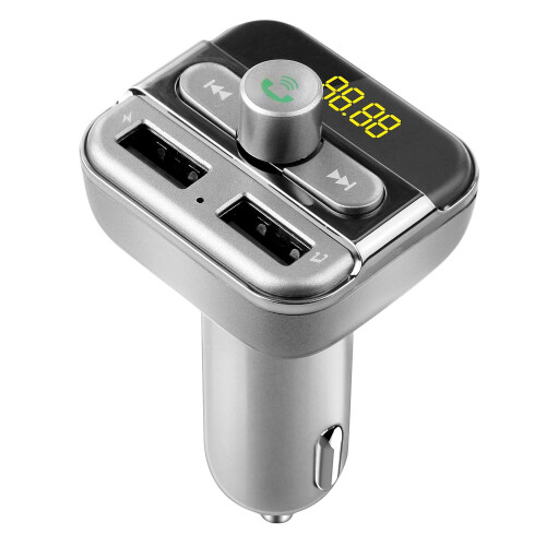 Πομπός FM αυτοκινήτου με διπλή φόρτιση USB και λειτουργία hands-free