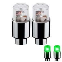 Green LED Motorcycle Wheel Valve Lights – Waterproof, Compatible with Car, Truck, SUV, Bike