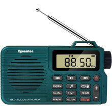 Portable AM/FM Radio, Digital Radio Recorder, Bluetooth 5.0, Alarm and Sleep Function, 12/24H Time Display with Large Digital Display