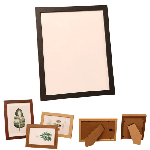 Moldura de madeira preta 12x16 polegadas para parede ou mesa