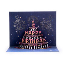 3D Pop-up Birthday Greeting Card with LED Light & Sound, High-end Creative Musical Card, Compatible with Standard Envelopes