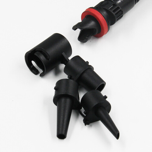 Multifunktionaler schwarzer Paddleboard-Aufblasdüsenadapter 200*100*40mm 2