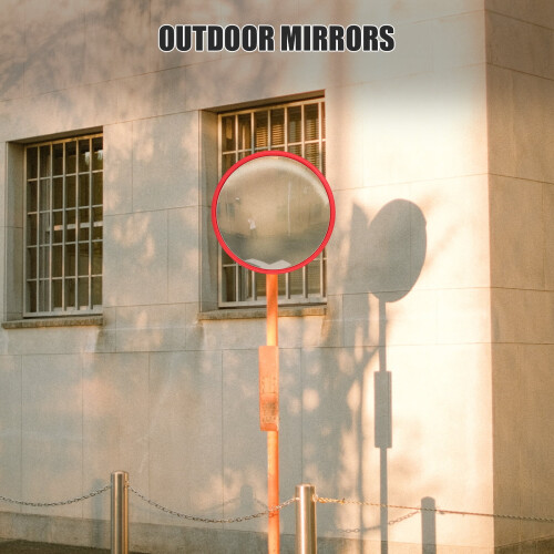 Durable Red Convex Road Mirror Adjustable Wide Angle for Driving Visibility 2
