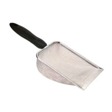 Reptile Sand Scoop – Stainless Steel Fine Mesh Sifter for Lizard, Gecko, Snake Habitat – 11” x 4”, Non-Slip Handle, Compatible with Reptile
