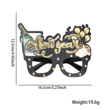 (Style B) 2026 New Year Black Gold Glasses New Year's Eve Theme Party Decoration Glasses Frame Christmas Gift