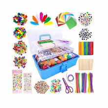 Kids Arts and Crafts Supplies Set- 1000+ Pieces Giftable Craft Box for Kids: DIY Craft Supplies for Toddlers, School Project, and Homeschool