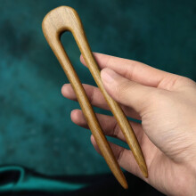 U-vormige houten haarspeld voor het vastzetten van een knot (1 stuk)