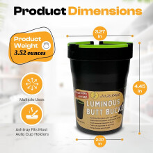 12 Pack Smokers Ashtray Stub Out Cups-Style Glow in the Dark Butt Bucket Car Cup Holder Ashtray with Lid Black