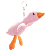 Clearance Duck Plush Keychain, Cotton Filling Stuffed Animal Fluffy Duck Plushie Car Keychain Hanging Charms(5.2In,Pink)