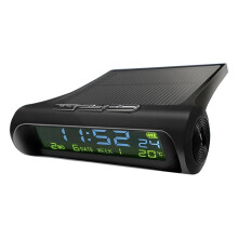 Solarbetriebene Auto-Armaturenbrettuhr mit LCD-Display und Hintergrundbeleuchtung