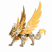 3D Metal Puzzle for Adults, 120Pcs 3D DIY Mechanical Punk Ancient Celestial Heavenly Fierce Model Kit, Creative Art Ornament for Home & Office