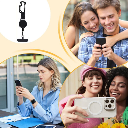 Cordão retrátil para celular com comprimento ajustável – 1 ou 2 1
