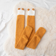 Cute Over Knee Thigh Socks Women Girls, Kawaii Fuzzy Thigh High Socks Leg Warmers Fluffy Aesthetic Plush Thigh Socks, Ginger
