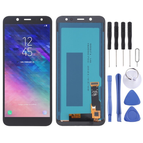 (Black) Écran LCD TFT pour Galaxy A6 (2018) A600F avec assemblage complet de numériseur (noir)