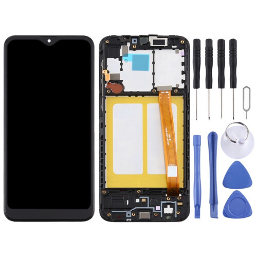 (Black) Écran LCD TFT Samsung pour assemblage complet de numériseur Galaxy A20e avec cadre (noir) 1