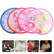 4Pcs Traditional Style Round Fan Foldable Handheld for ce and Photography