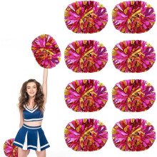 8 PCS Metallic Cheerleading Pom Pom for Team Spirit Sports Dance Cheering Kids Adults