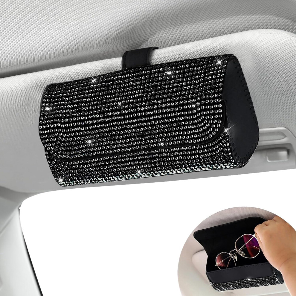 Car Sunglasses Holder For Sun Visor Â Magnetic Closure, Universal Leather Organizer, Compatible With Most Vehicles 9496895141477