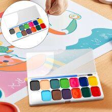 Kids' Washable Watercolor Set (12/14/18 Colors) + Brushes – Arts & Crafts for Parties, Schools, Art Lessons – Spark Creativity