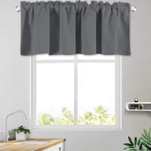 Curtain,1 Piece Black And For Window Thermal Insulated Rod Pocket Short Curtain For Kitchen Bathroom Living Room 5718 Inch