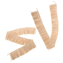 OULII Natural Khaki Raffia Ribbon Handwoven Trim Versatile Tassel Design