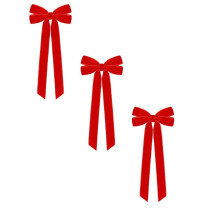 Rote Samt-Weihnachtsschleifen, 5 x 10 Zoll, 3 Stück