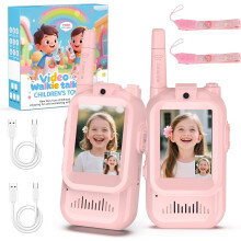 Walkie Talkies with Video – Screen Display Toy Radios with Voice Effects, One-on-One Pairing, Long Range – Birthday Toys Gifts
