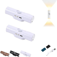 Lampă de perete cu senzor de mișcare LED inteligent RGB, reîncărcabilă, magnetică