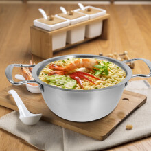 KALLORY Korean Ramen Cooker Stainless Steel Ramen Noodle Pot Preventing Spills Cooks Stews 1Pcs