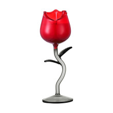 Rose-Shaped 9.5 oz Red Wine Glass – Elegant Stemware for Red/White Wine, Durable Base, Comfortable Grip, 8.46", Perfect for Parties & Gifts