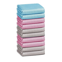 Torchons de cuisine en microfibre (10 pièces, 25 x 25 cm) – Velours gaufré et corail, Charbon de bambou, Antiadhésifs, Dégraissants,