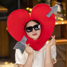 Chapeau en peluche amusant, motif flèche de Cupidon, chaud et original, idéal pour les fêtes et le cosplay, ou pour déclarer sa flamme à la