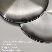 Stainless Steel Dinner Plates 10.24", Unbreakable & Dishwasher Safe, for Camping/Picnic/Outdoor (Pack of 4) – Compatible with standard dishwashers