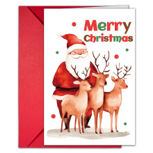 Lot de 10 enveloppes pour cartes de vœux de Noël illustrées, avec une variété de cartes de vœux de Noël créatives.