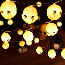 Taplcvy-236 inch Halloween LED-lichtslinger met doodskoppen – 40 lampjes in de vorm van een doodskop, werkt op batterijen, feestdecoratie voor