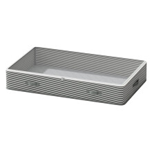 Under Bed Storage Box with Pull-Out Handles, Large Capacity Clear Top Non-Woven Organizer for Clothes & Quilt(23.6x17.3x7.8in)
