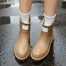 Stylish Women's Mid Calf Rain Shoes Thick Sole Durable Short Ankle Boots For Everyday And Outdoor Activities